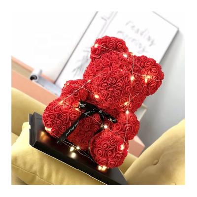 China Hot beautiful high quality artificial flowers rose teddy bear made in china best gift on valentine's day girlfriend for sale