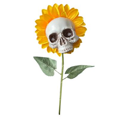 China Durable Skeleton Head Garden Decoration Artificial Flowers Sunflower Simulation Outdoor Yard Lawn Stakes Home Decoration for sale