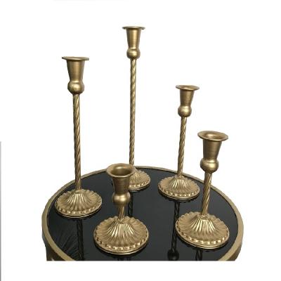 China Home Decoration Copper Metal Brass Candle Candlestick Holders Stands Metal Vessel for sale