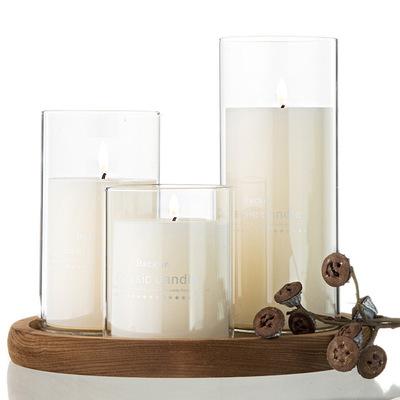 China Nice quality wholesale clear glass empty candle container jar for home decoration for sale