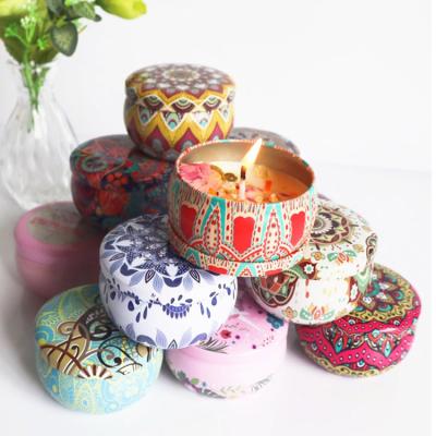 China Luxury Candle Jars Mini Tin Empty Candle Jars Christmas Portable Metal Tin Candle Container 2.2oz 4oz DIY Gift for sale