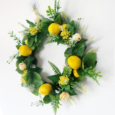 China Durable Quality Nice Lemon Artificial Wreath for Front Door Decoration for sale