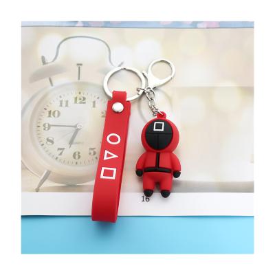 China Quality Eco Friendly Nice Factory Ready To Ship New High Quality Squid Game PVC Key Chain 3D for sale