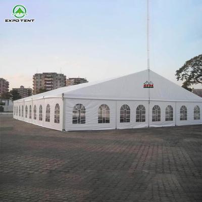 China The Ridge Tent Custom Waterproof Aluminum Alloys Pole Material 100 People Luxury Wedding Tent For Sale for sale