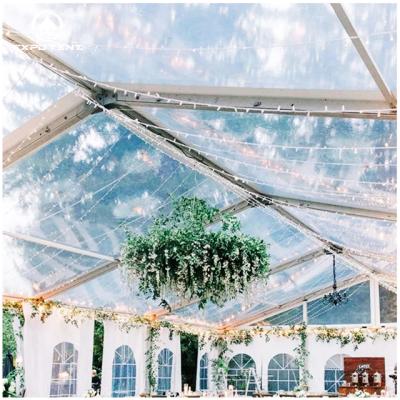 China Custom Size Weddings PVC Transparent Cover Reception Tent Custom Made Transparent Wedding Tent Large Size for sale