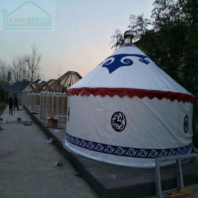 China Straight Tying Type Waterproof Arched Yurt Tent Accommodation Luxury Aluminum Mongolian Yurt Tent To Wedding Tent Expo Yurt PVC Four Season Fabric for sale