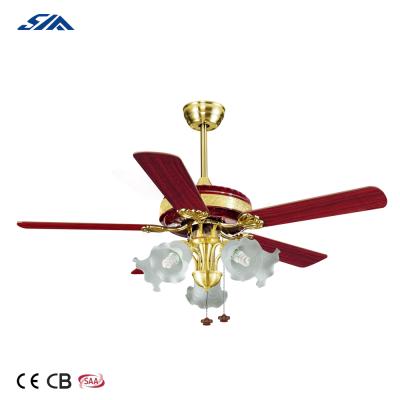 Κίνα flower lamp golden fan light ceiling brass color chandelier ceiling fan with pull rope control προς πώληση