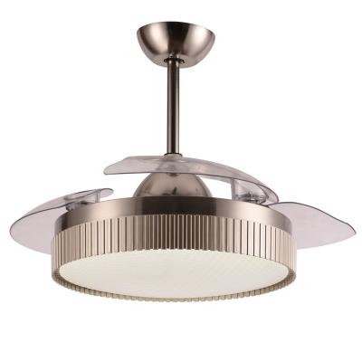 China French design retractable ceiling fans light hidden blade ceiling fans with lights and remote for project à venda