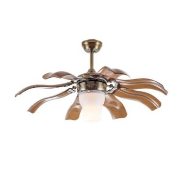 中国 42 inch special design high efficiency big air flow remote control hidden blade ceiling fan light 販売のため