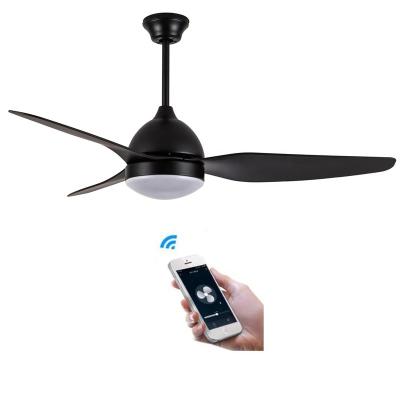 中国 newly design 110V 220V DC energy saving remote control smart WIFI decorative lighting intelligent dimmable LED ceiling fan 販売のため