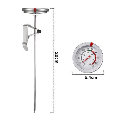 China Heat Resistance Deep Fryer Thermometer with Instant Read Dial Stainless Steel Cooking Thermometer for Turkey BBQ Grill for sale