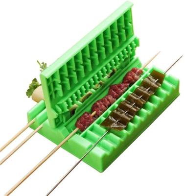 China Multi-function string device meat BBQ machine meat skewer meat skewer quick easily cleaned portable skewer box for sale