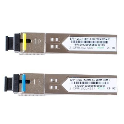 China 2PCS 1 Pair SC 3KM 1.25G DDM BIDI SFP Module for Switch Ethernet Fiber Optic Transceiver Compatible with TP-Link/Mikrotik/Cisco SFP Module for sale