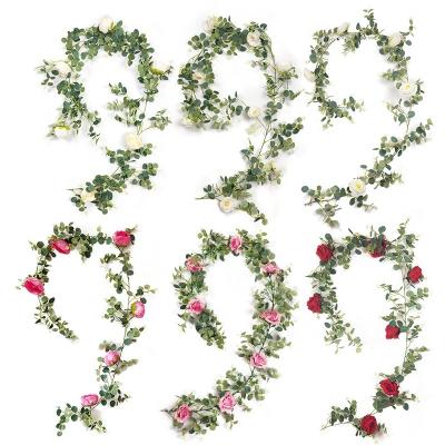 China Popular hot selling simulation rose vine wholesale delicate camellia vine for wedding home decoration for sale