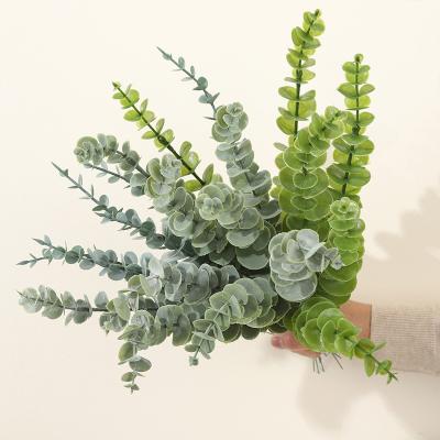 China Real Touch Popular Leaf Branch Faux Eucalyptus Stem Bouquet Greenery Silk Flowers Artificial Eucalyptus Seeds for sale