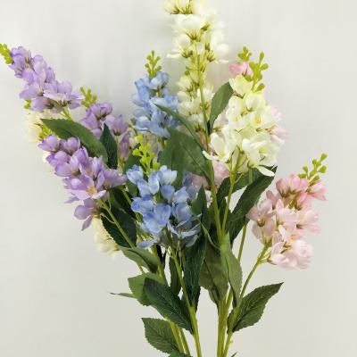 China Wholesale Fashionable Amazon Hot Seller Artificial Ajacis Delphinium Violet Home Wedding Decor Hyacinth for sale