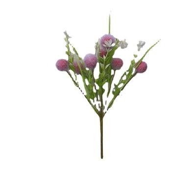 China Wholesale 7heads Fashionable High Quality Artificial Plush Ball Flower Bouquet Simulated Dandelion Home Wedding Decoration for sale