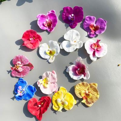 China High simulation wind butterfly orchid flower head butterfly orchid flower head decoration fresh waterproof spot for sale