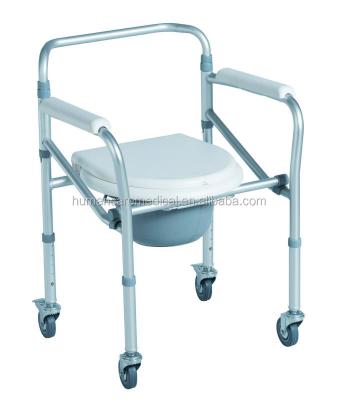 China Wholesale Home Care CE Certificated Shower Seat Toilet Wheelchair With Wheel for sale