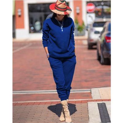 China New Design QZ991 Breathable Winter Two Piece Sets Fashion Solid Color Women Jogging Suit Set for sale