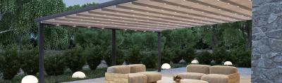 China Artículo impermeable automático del PVC de la pérgola retractable del tejado de la oxidación anódica en venta