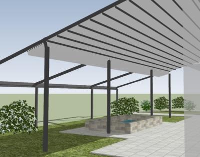 Chine Système fait sur commande escamotable de pergola de PVC de la tente SUNC d'ombre avec glisser l'auvent à vendre