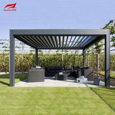 China Waterdicht Hand Gemotoriseerd Pergola Uitgedreven Tuinaluminium Gazebo Te koop