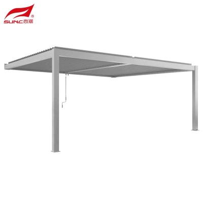 China 3x3m Aan de muur bevestigd Aluminium Handlouvered Pergola Aangepast Gery Outdoor Garden Building Te koop