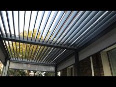 Outdoor Motorized Aluminium Pergola With Aluminium Shutter Outdoor Roller  Blinds