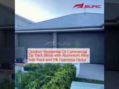 Outdoor Residential Or Commercial Zip Track Blinds with Aluminium Alloy Side Track and 5% Openness Factor