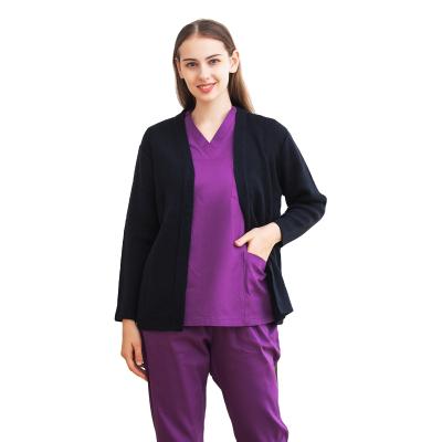 China Wear Excellent Quality Warm Women Long Sleeve Woven Polyester Fabric Doctor Coat for sale