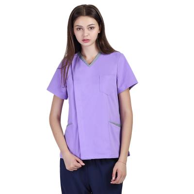 China Sweat Absorbent Short Sleeve Designs Hospital Uniforms Breathable Nursing Uniforms For Women for sale