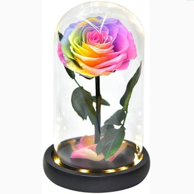 China Promotion Decorate Gifts LED Mood Lamp Wholesale Handmade Gift Box For Durable Preservation Rose Dome for sale