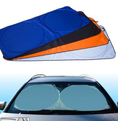 China Sports Silver Coating Front Window Car Sunshade Double Shading Circle Refold Heat Insulation Sun Shade for sale