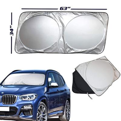 China Hot Selling Sports UV Protection Portable Car Double Circle Windshield Sunshade Sunshade for Sedan SUV MPV for sale