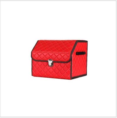 China 2021 Folding New Design Large Capacity PU Leather Car Trunk Cargo Storage Box With Hand Packing for sale