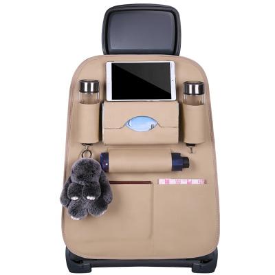 China Brief & High Quality PU Leather Black Leather Color Rear Seat Organizer Single Standard Protector For Auto Back Seat for sale