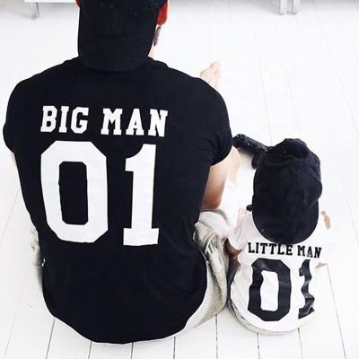 China Anti-Wrinkle SADI Child Print Clothing Father And Son Matching Short Sleeve Shirt Baby Boy Outfits Child Clothes Family T-shirt for sale