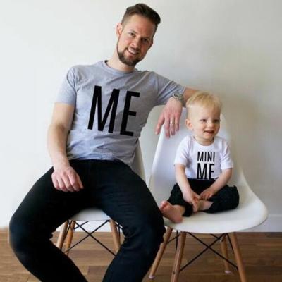 China SADI Summer Family Matching Clothes Father And Son Cheap Parent-child Anti-pilling Short Sleeve Dad And Son Printing I Kid Boy T-shirts for sale