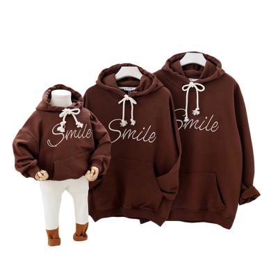 China SADI 90% cotton anti-shrink parent and children's mother and daughter clothes printing clothing sweatshirt family matching hoodies for sale