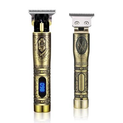 China LCD Displayer Reminds Professional Rechargeable Battery Status Buddha Skeleton Head Clipper Haircut Set T9 Cordless Hair Trimmer for sale