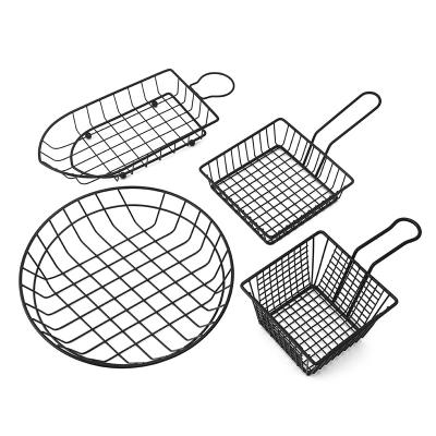 China Viable Mesh Wire French Fry Chips Baskets Net Sieve Kitchen Cooking Tools for sale