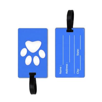 China Plastic Paw Footprint Dog Plastic Soft Rubber Luggage Tag for sale