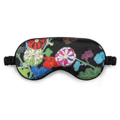 China Custom Personalized Anti-Wrinkle Sleep Silk Mulberry Digital Printing Double Side Silk Eye Mask for sale