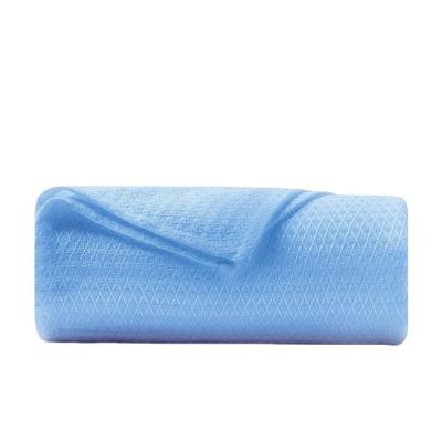 China 100% Waffle Throw Bamboo Blanket Cozy Cooling Blue Colors for sale