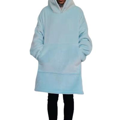 China PORTABLE Warm Blanket Hoodie Wearable Sherpa TV Hoodie Blanket for sale