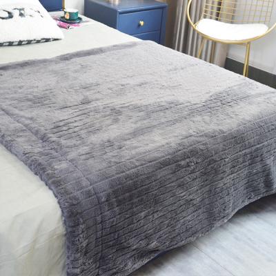 China Large Flannel Fleece Anti-Static Rectangular Custom Fleece Blankets Solid Color for sale