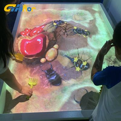 China Play Sand Table Indoor Interactive Magic Beach Game 3D Projection Playgrounds Wall Projection Game System For Kids for sale