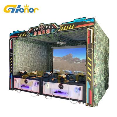 China Amusement Park Factory Price Indoor 4 Players Hunting Games Hunter Virtual Reality Simulator Projector Arcade Game Hero VR Gun Shooting Machine for sale