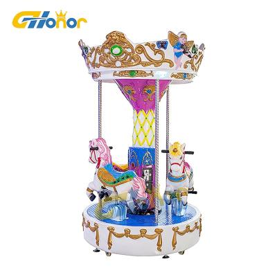 China High Profits Amusement Park 3 Seats Carousel Machine Kiddie Kids Electric Rides Indoor Portable Coin Operated Carousel Horse Merry Go Round for sale